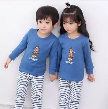 BLUE AND WHITE PRINTED KIDS WEAR